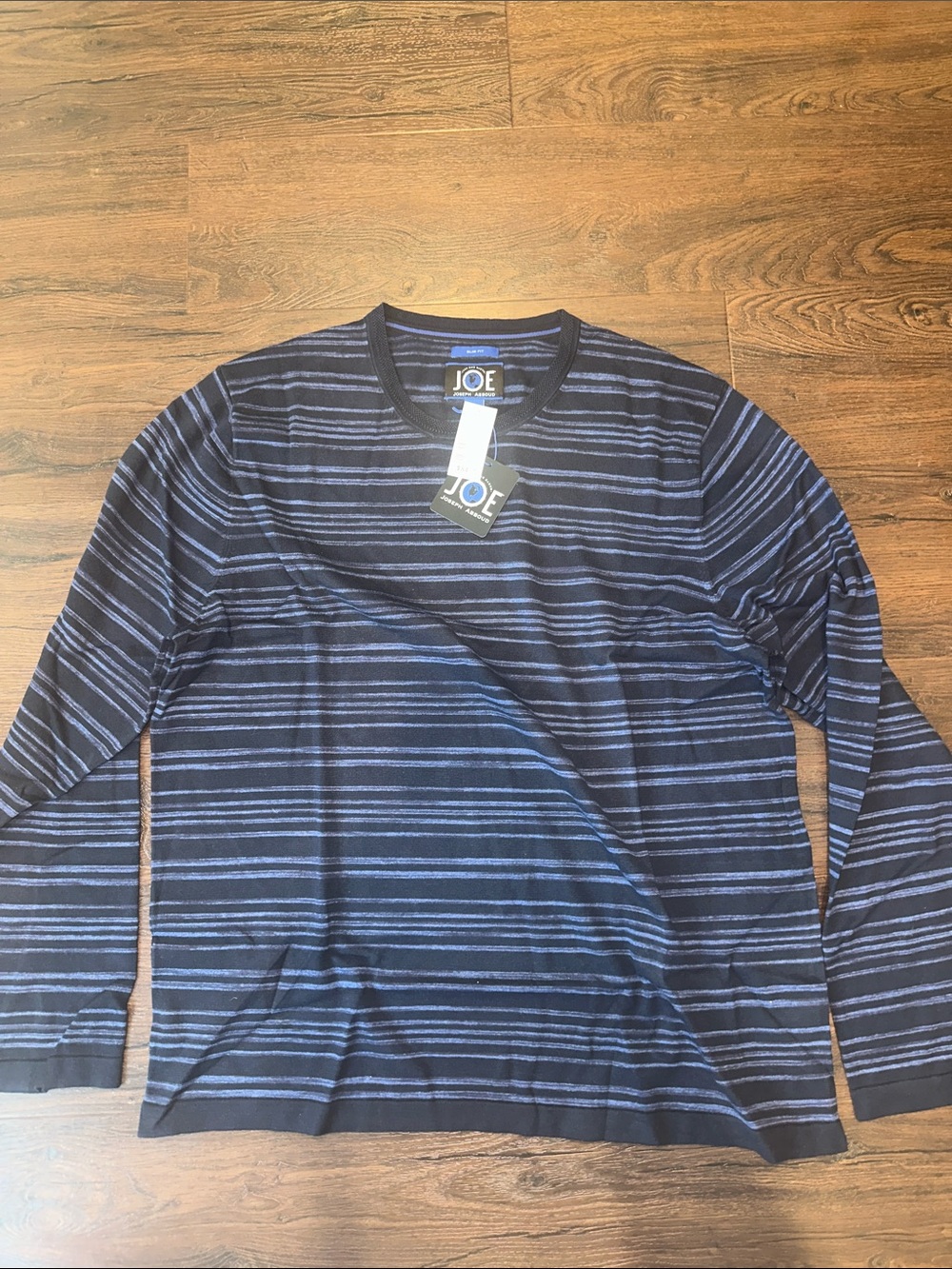 Joseph Abboud New Navy & Light Blue Striped Long-Sleeve XXL